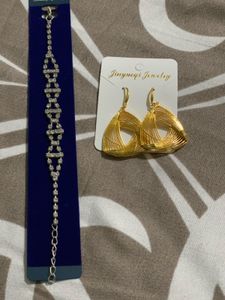 Sparkling Bracelet &amp; Stylish Earrings Set
