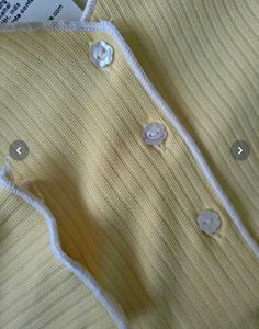 Cute Yellow Ribbed summer cro top Cardigan