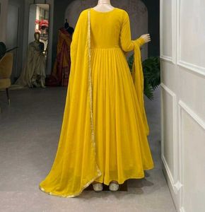 Elegant Yellow Anarkali Kurta Set