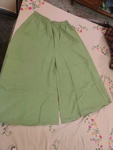 Light Lime Green Palazzo Pants with big flare