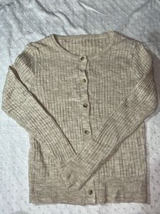 Ribbed Button-Down Cardigan
