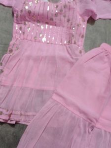 Pink sharara set