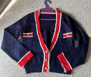 Retro Style Navy Cardigan