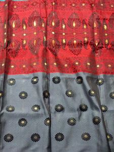 Assamese traditional mekhla sador with dinner set