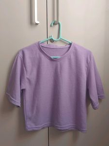 Lilac Ribbed Crop Top