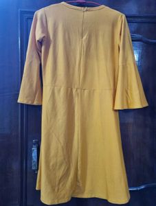 Stylish Yellow Flared Dress