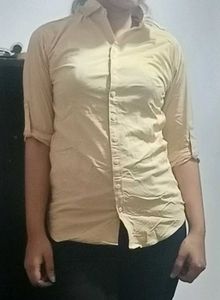 Light Yellow Collared Button-Down Shirt