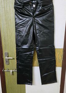 Shiny Black Faux Leather Pants