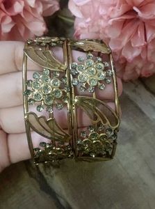 Golden Floral Bangles