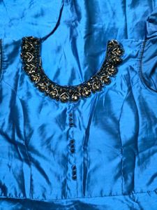 Blue Anarkali Dress with Embroidery Dupatta