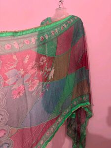 Green Floral Print Kurta
