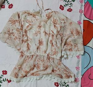 Chic Floral Print butterfly Top