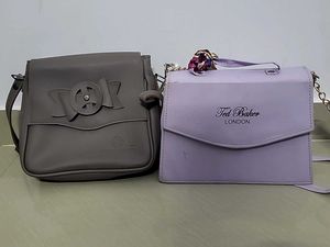 Ted Baker Lavender Shoulder Bag & Grey Bow Ba