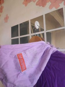 Purple &amp; Lilac Contrast Sleeve Backless Hoodie