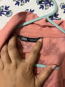 Zara Ruffle Marsala Top