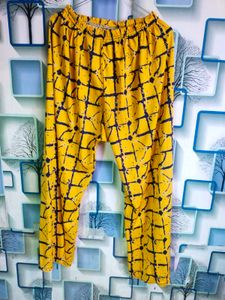 Yellow Floral Print Top &amp; Pants Set