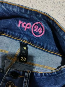 High Waisted Ripped Blue Jeans