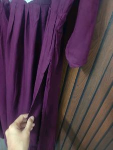 Maroon Kurta with White Embroidery