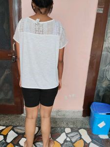 Sheer Lace Short Sleeve Top