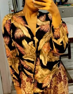 beautiful floral print wrap top