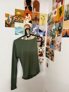 Ruched One-Shoulder Long Sleeve Top