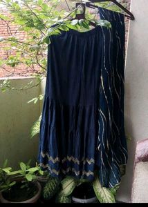 Elegant Blue &amp; Gold Salwar Kameez