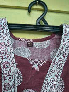 Maroon Printed Kurta,pant set