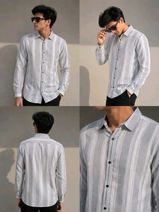 Men's Striped Button-Up Shirt