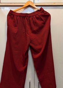 Maroon Wide Leg Pants