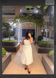 Cream Corset Floral Midi Dress
