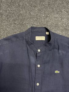 Lacoste Men's Dark Blue Band Collar Shirt