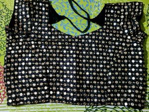 Gorgeous Mirror Work Black Ethnic Blouse.