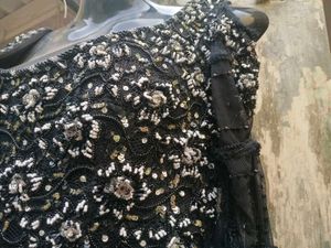 Elegant Black Embellished Couture Dress