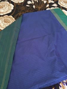 Royal Blue Saree with Green Border
