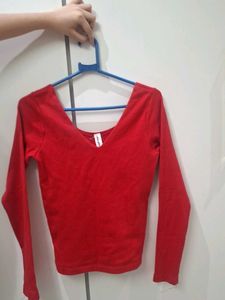 Red Long Sleeve Top