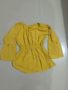 Mustard Bell Sleeve Top