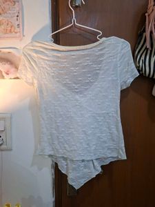 Chic Pastel Blue Tie-Front Top
