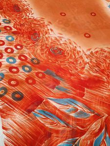 🇳🇿💫🎀Elegant Orange Floral Print Saree