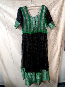 Designer Black & Green Gown