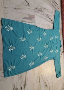 💙Teal Embroidered Kurta