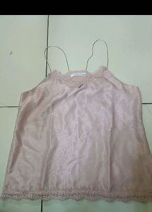 baby pink Y2k lace Top trim forever 21 zara