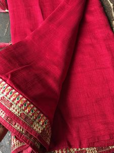 Beautiful Red Embroidered Saree