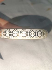 Elegant Gold &amp; White Patterned Bangle (Any 1)