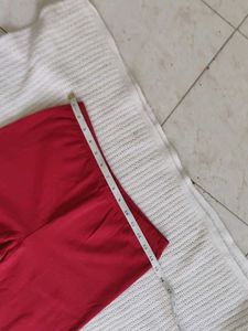 ZOLA Red Leggings with Lace Trim