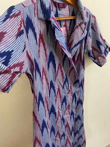 Ikkat Ethnic Tie Up Dress