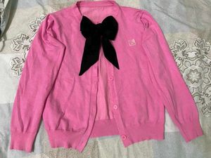 Cute Pink Bow Cardigan