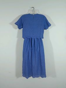 Blue Overcoat Style Dress For Women's