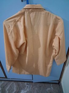 Peach Button-Up Collared Shirt