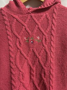 Cute Pink Cable Knit Hoodie Sweater