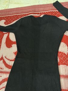 Chic Black Long Sleeve Knit Dress